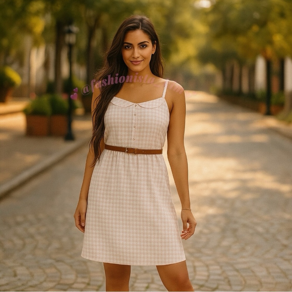 ✨ Kardashian Kollection Pink Houndstooth Tank Dress - NWT ✨